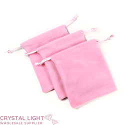 Pink Pull-String Velvet Pouch