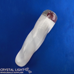 Selenite & Fluorite Twist Wand (Single)