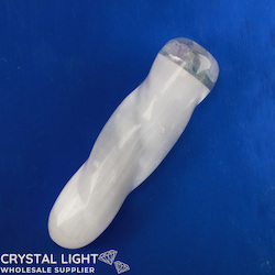 Selenite & Fluorite Twist Wand (Single)