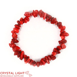 Red Coral Chip Bracelet