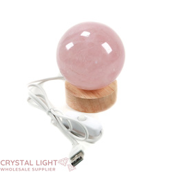 Rose Quartz Sphere with LED Stand