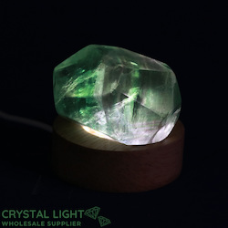 Fluorite Faceted Shape on LED Stand