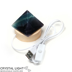 Fluorite Pyramid with LED Stand