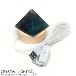 Fluorite Pyramid with LED Stand