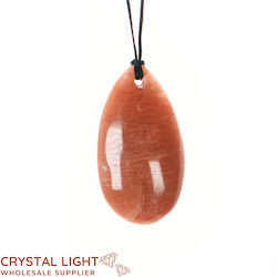 Peach Moonstone Drop Necklace