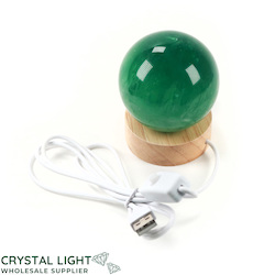 Green Fluorite Sphere on LED Stand