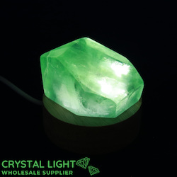 Fluorite Faceted Shape on LED Stand