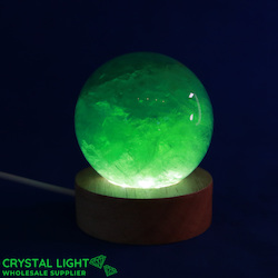 Green Fluorite Sphere on LED Stand