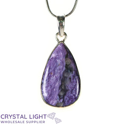 China, glassware and earthenware wholesaling: Charoite Drop Pendant