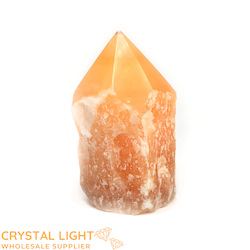 China, glassware and earthenware wholesaling: Orange Calcite Cut Base Point