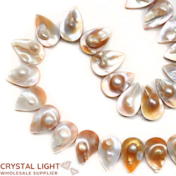 Mother of Pearl Shell Drop Bead strand