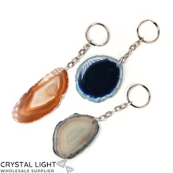 Agate Slice Keychain Lot