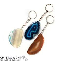 Agate Slice Keychain Lot