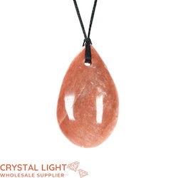 Peach Moonstone Drop Necklace