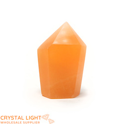 China, glassware and earthenware wholesaling: Orange Calcite Cut Base Point