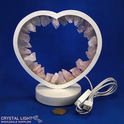 China, glassware and earthenware wholesaling: Rose Quartz Heart Portal Lamp