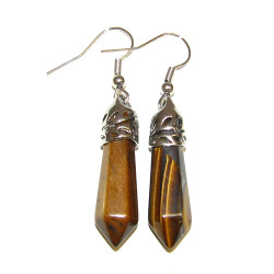 Tiger Eye Polished Point Earring