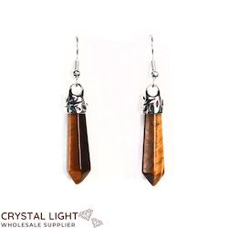 China, glassware and earthenware wholesaling: Tigers Eye Point Earrings