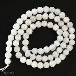 China, glassware and earthenware wholesaling: White Moonstone 6mm Beads