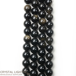 Goldsheen Obsidian 8mm Beads