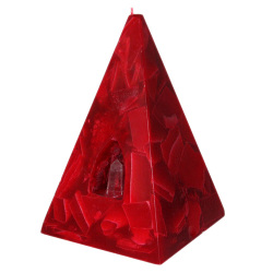 China, glassware and earthenware wholesaling: Pyramid Candle Ruby Large