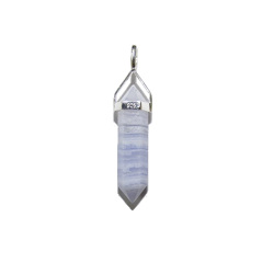 Blue Lace Agate DT Pendant Sterling Silver