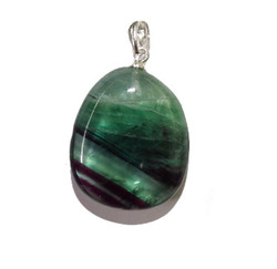 Rainbow Fluorite Tumble Pendant