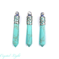 China, glassware and earthenware wholesaling: Light Blue Howlite Long Pendant