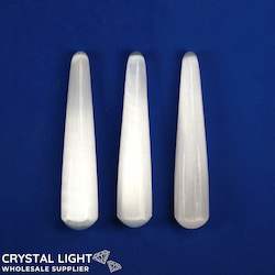 Selenite Semi-Faceted Wand