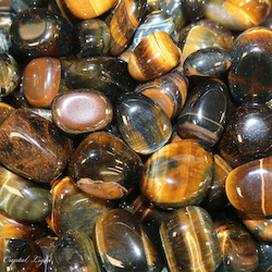 China, glassware and earthenware wholesaling: Blue and Gold Tiger Eye Tumble