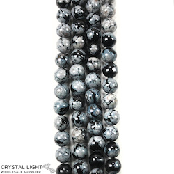 Snowflake Obsidian 8mm Round Beads