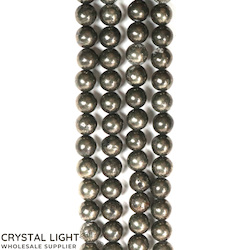 Pyrite 8mm Round Beads