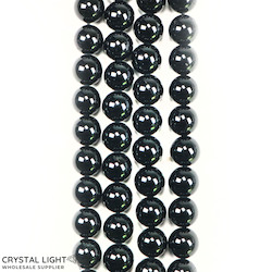 China, glassware and earthenware wholesaling: Black Tourmaline Beads 8mm