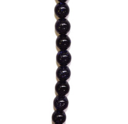 Blue Goldstone 6mm Round Beads