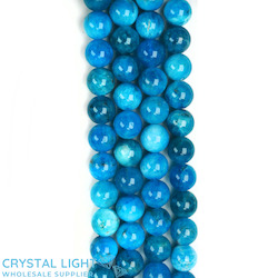 China, glassware and earthenware wholesaling: Blue Apatite 8mm Round Beads