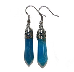 Blue Agate Point Earrings