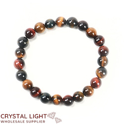 China, glassware and earthenware wholesaling: Mixed Tigers Eye Bracelet 8mm