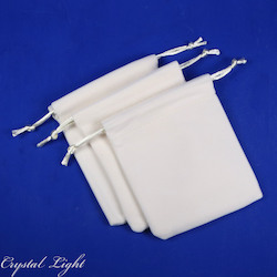 White Pull-String Velvet Pouch