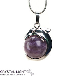 Chevron Amethyst Dolphin Sphere Pendant