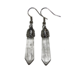 Clear Quartz Point Earrings