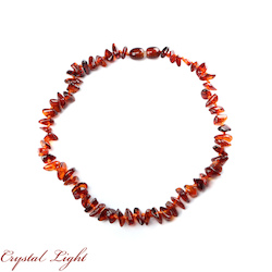 Amber Teething Necklace - Cognac