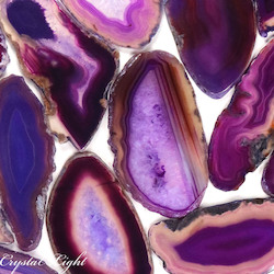 China, glassware and earthenware wholesaling: Purple Agate Slice Small