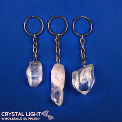 Clear Quartz Point Keychain