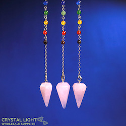 China, glassware and earthenware wholesaling: Rose Quartz Chakra Pendulum