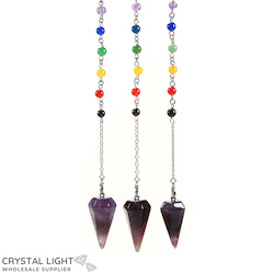 Chevron Amethyst Chakra Pendulum