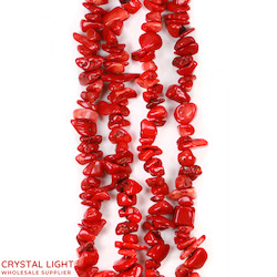 Red Coral Chip Beads