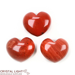 Red Jasper Puff Heart