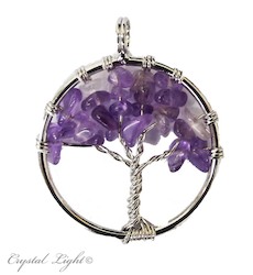 China, glassware and earthenware wholesaling: Amethyst Tree of Life Pendant Small