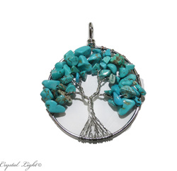 Blue Howlite Tree Of Life Pendant Small