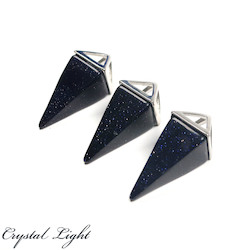 Blue Goldstone Pyramid Pendant